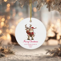 Personalised Thank You Teacher Ceramic Christmas Bauble Ornament Keepsake Gift Personalised Heart Gifts ukgiftstoreonline