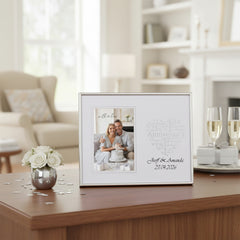 Personalised 25th Anniversary Silver Heart Photo Frame Gift Boxed Anniversary Photo Frame ukgiftstoreonline