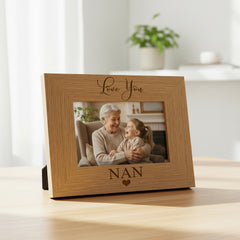 Love You Nan Engraved Wooden Engraved Photo Frame Nan Photo Frame ukgiftstoreonline