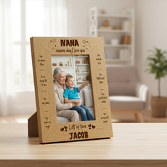 Personalised Nana Photo Engraved Wooden Frame Gift The Reasons I Love You Nana Photo Frame ukgiftstoreonline