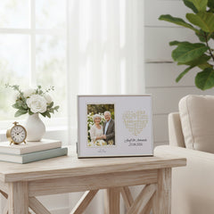 Personalised 50th Anniversary Silver Heart Photo Frame Gift Boxed Anniversary Photo Frame ukgiftstoreonline