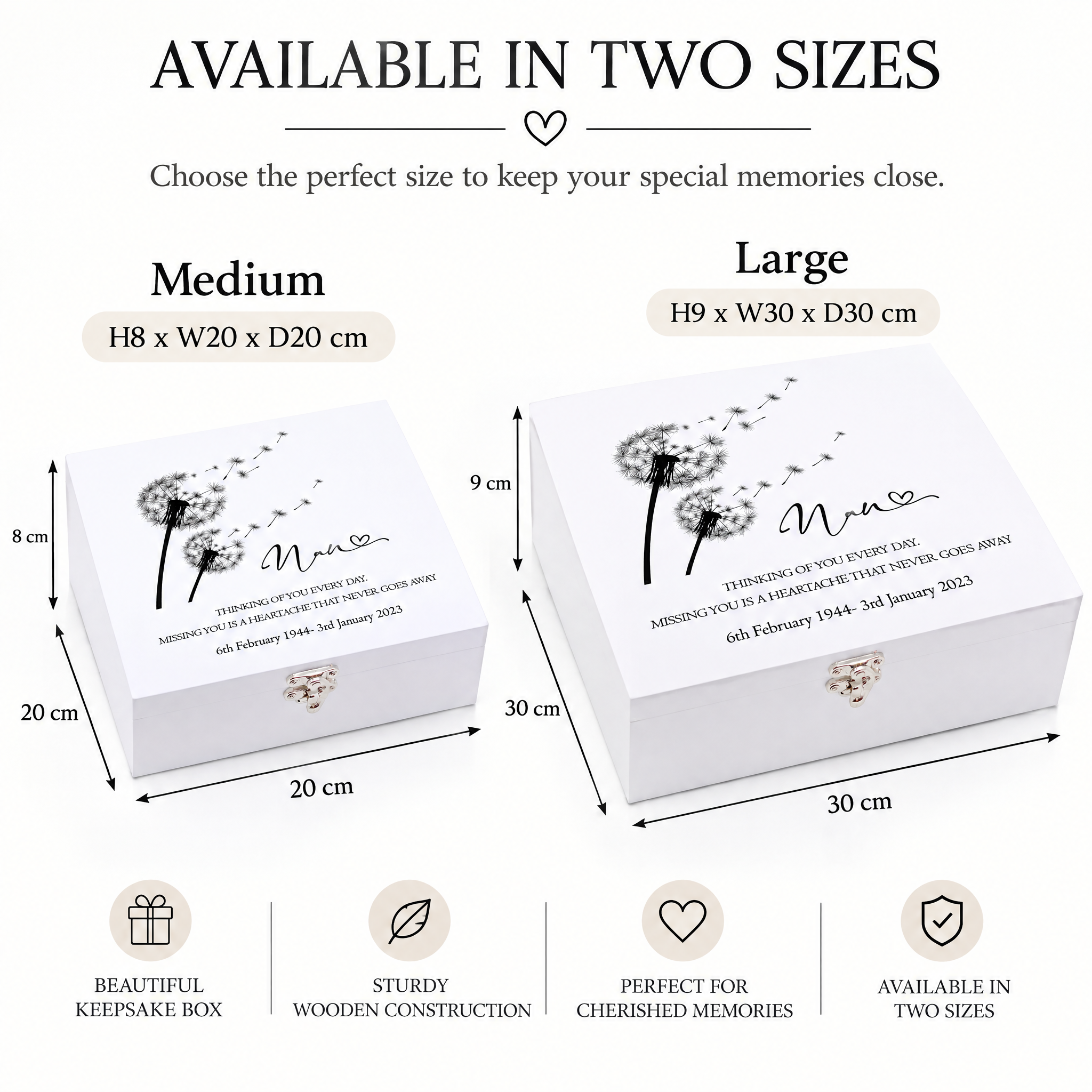 Nan Remembrance Personalised Wooden Keepsake Memory Box Keepsake Wooden box ukgiftstoreonline