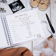 Personalised Baby's First Year Keepsake Journal Milestones and Memories With Cute Elephant