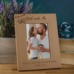 Personalised Dad and Daddy Sentiment Photo Frames With Love Hearts On Branch