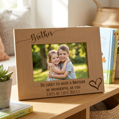 Personalised Brother Photo Frame - Engraved Wooden Picture Frame Gift For Memorable Display Nephew Photo Frame ukgiftstoreonline