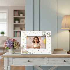 13th Birthday Photo Picture Frame Gift For Her With Butterflies and Flowers