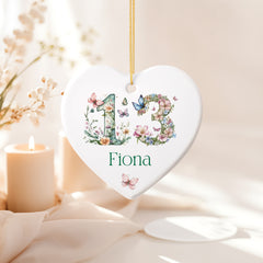 Personalised Landmark Birthday Butterfly and Flowers Heart Gift 13th 16th 18th 21st 30th 40th 50th 60th 70th 80th 90th Personalised Heart Gifts ukgiftstoreonline 13