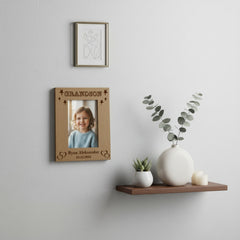 Personalised Grandson Portrait Wooden Photo Frame Gift Grandson Photo Frame ukgiftstoreonline