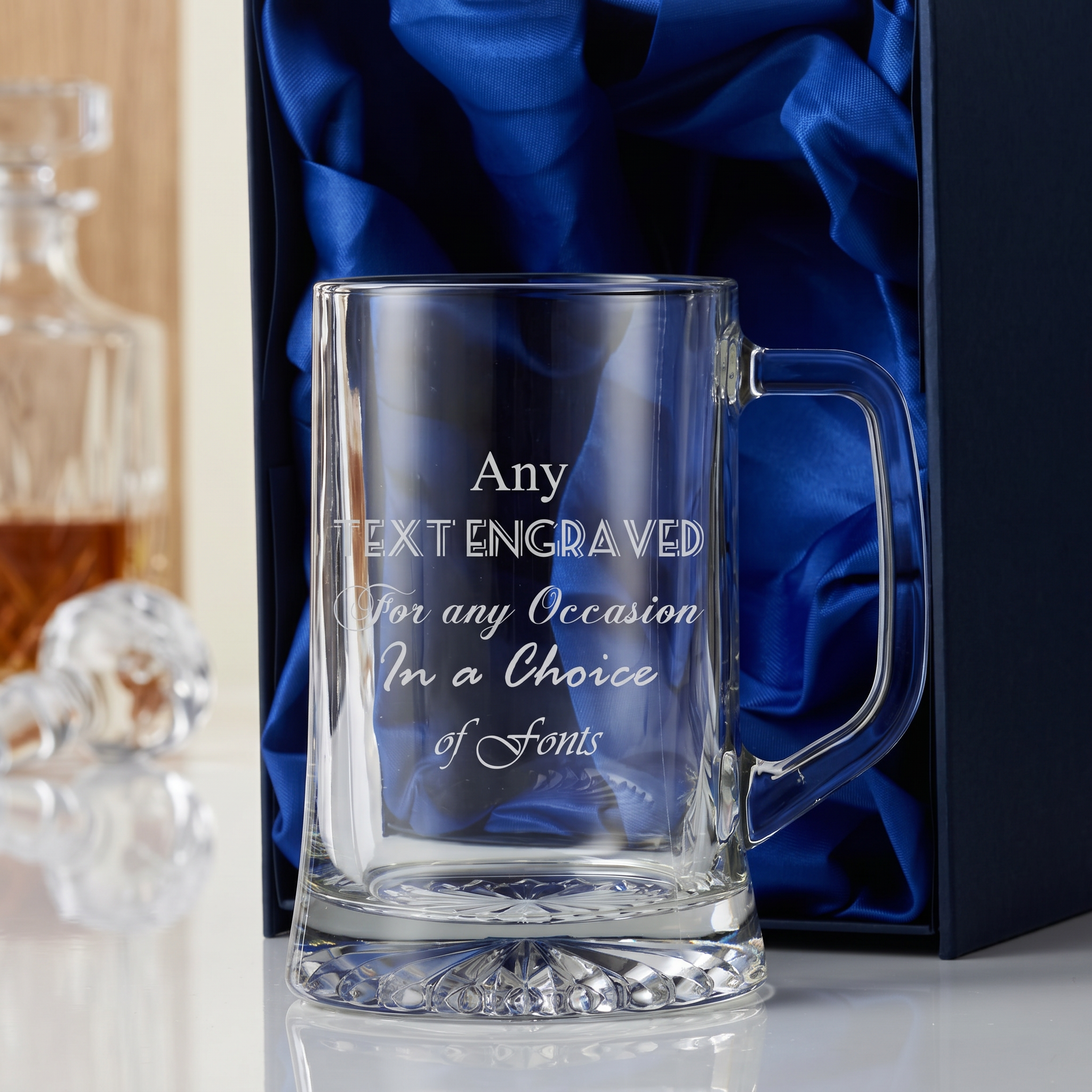 Personalised Beer Glass Tankard Engraved Pint Gift Box Custom text Birthday Gift personalised beer glass tankard ukgiftstoreonline