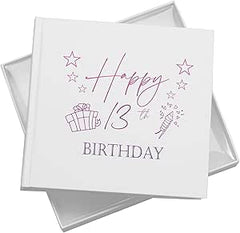 13th Birthday White Photo Album Gift For Her Or Him With Present Design Pack of 5 Wholesale Trade
