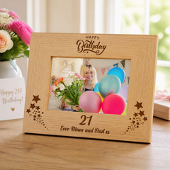 Personalised Birthday Photo Frame, Wooden Happy Birthday Gift Birthday Photo Frame ukgiftstoreonline