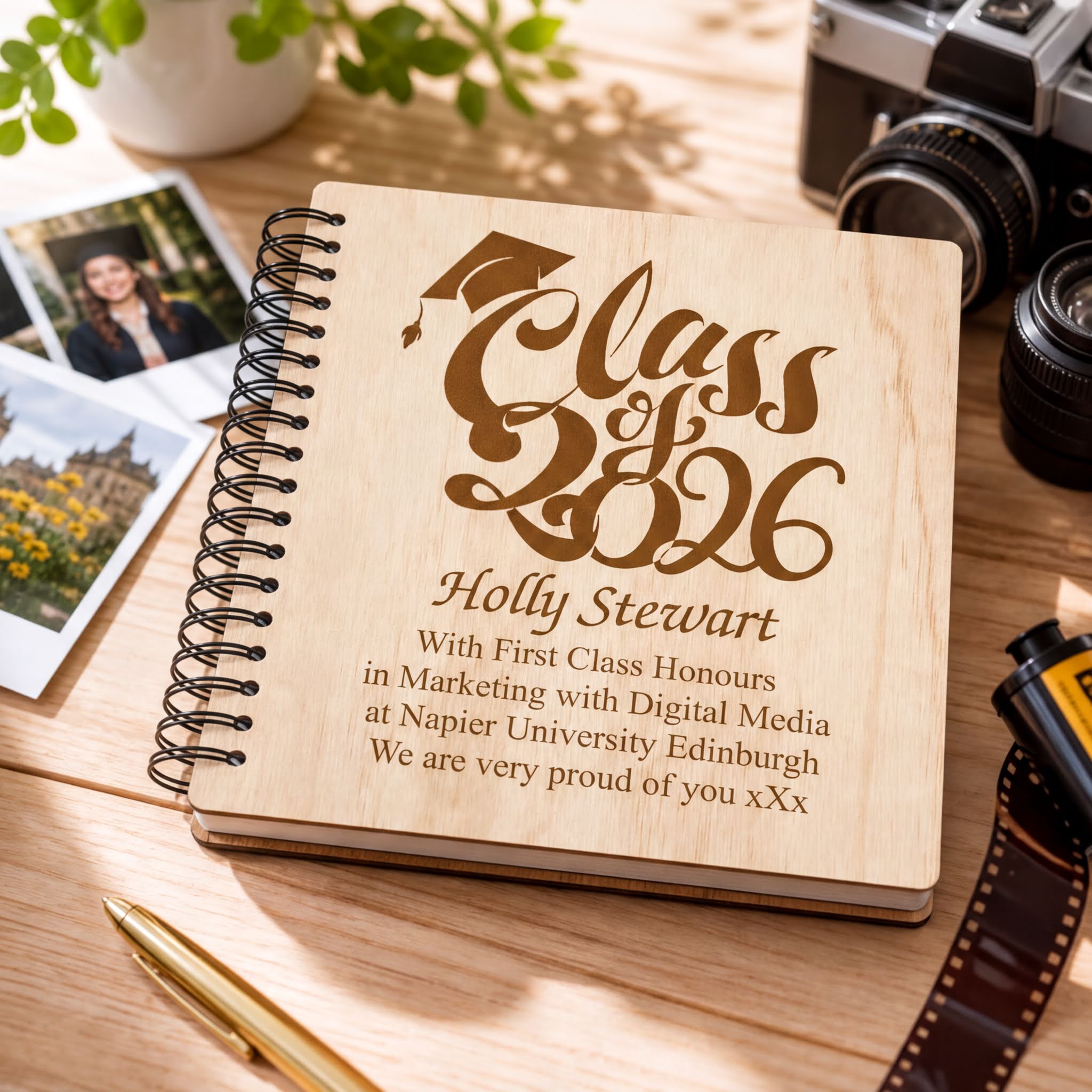Personalised Graduation Photo Album Engraved Gift With Year photo album ukgiftstoreonline