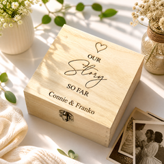 ukgiftstoreonline Personalised Our Love Story Memory Keepsake Gift Box With Heart Keepsake Gift ukgiftstoreonline