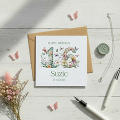 Personalised Luxury Linen 16th Birthday Card, Granddaughter Daughter Sister Niece Cousin Friend, Teen Girl Floral Numbers Personalised Cards ukgiftstoreonline