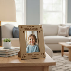 Personalised Great Grandson Portrait Wooden Photo Frame Gift Grandson Photo Frame ukgiftstoreonline
