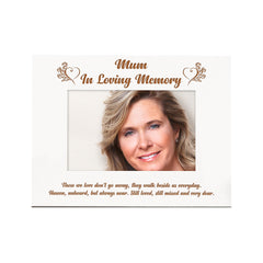 White Engraved Mum In Loving Memory Photo Frame Remembrance Gift