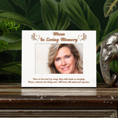 White Engraved Mum In Loving Memory Photo Frame Remembrance Gift