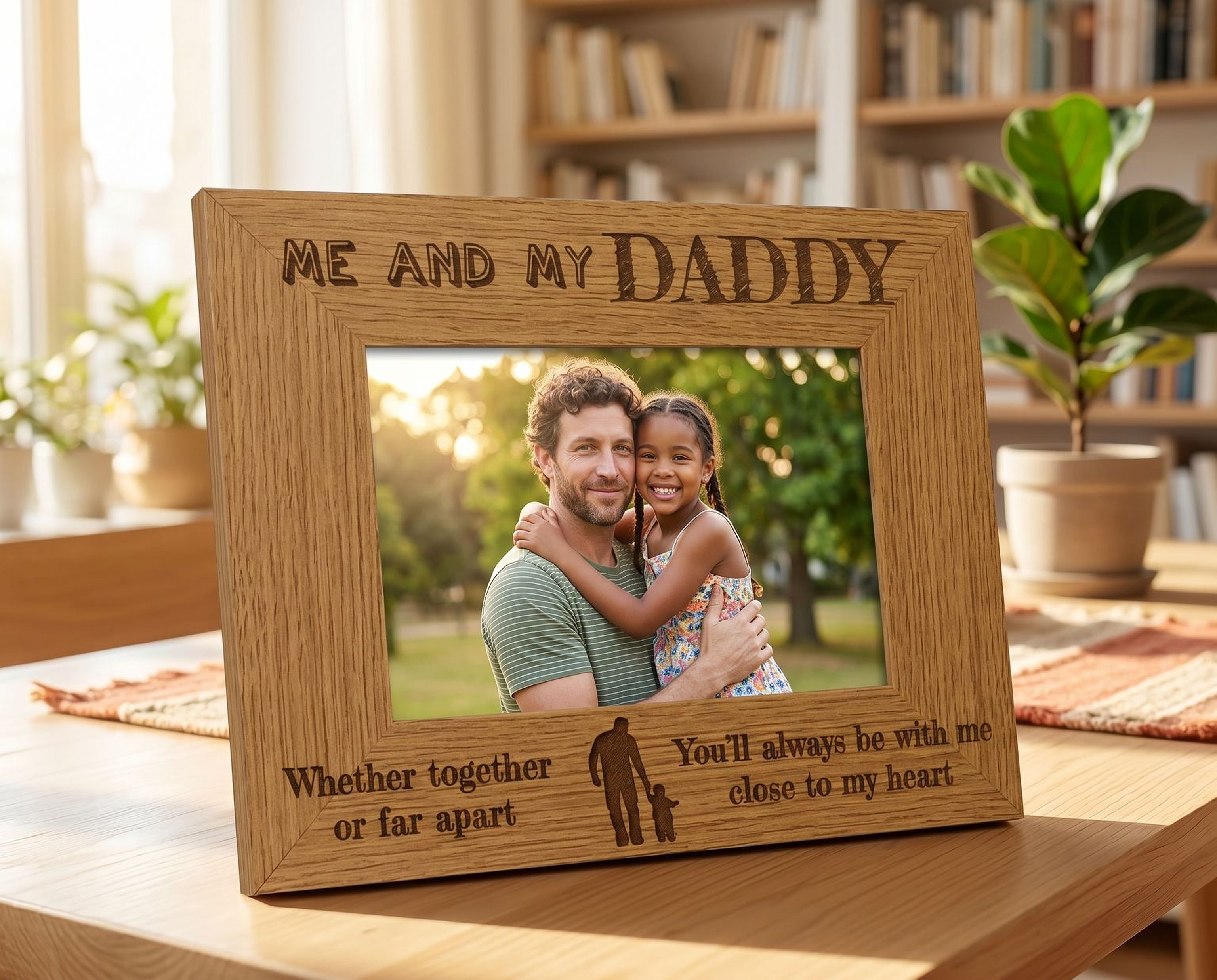Dad Wooden Photo Frame – Oak Wood Picture Frame With Engraved Memory Display Daddy Photo Frame ukgiftstoreonline
