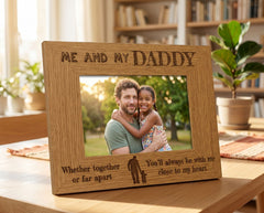 Dad Wooden Photo Frame – Oak Wood Picture Frame With Engraved Memory Display Daddy Photo Frame ukgiftstoreonline
