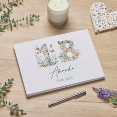 Personalised Luxury Large A4 Birthday Guestbook With Flowers and Butterflies 13th 16th 18th 21st 30th 40th 50th 60th 70th 80th 90th