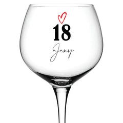 Personalised 18th Birthday Gin Glass Any Name Gifts for Her Girl Women