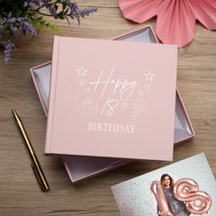 18th Birthday Pink Photo Album Gift For Her With Present Design