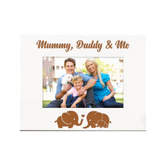 White Engraved Mummy Daddy and Me Family Photo Frame Gift