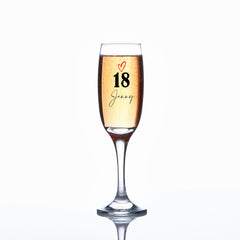 Personalised 18th Birthday Champagne Prosecco Glass Gift  For Her