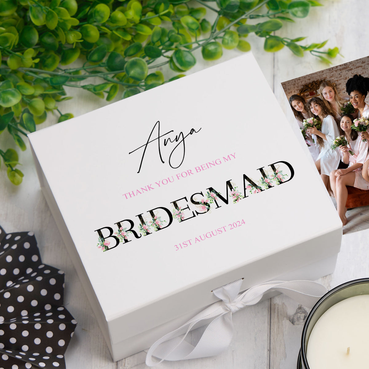 ukgiftstoreonline Personalised Thank You For Being My Bridesmaid Keepsake Memory Box Gift Keepsake Memory Box ukgiftstoreonline Medium