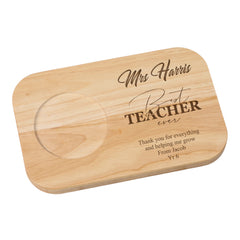 Personalised Best Teacher Wooden Drink Serving Board Gift End Of Term Year