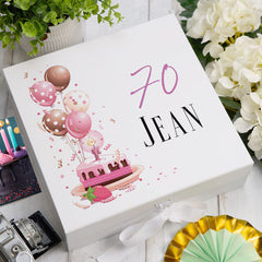 Personalised 70th Birthday Gifts For Her Keepsake Memory Box