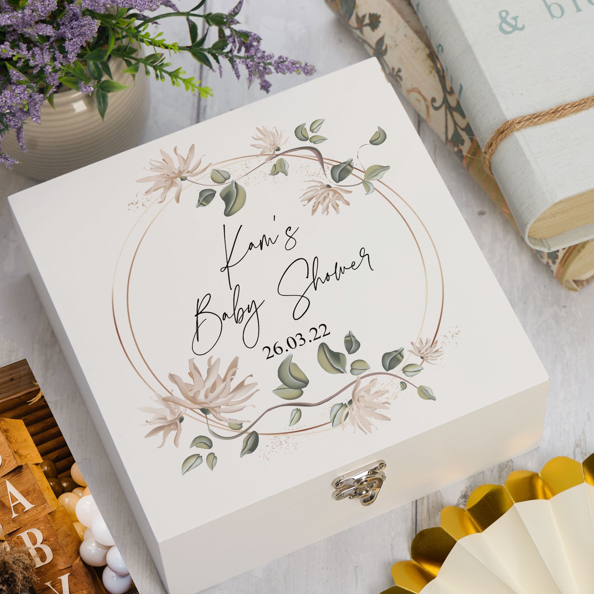 ukgiftstoreonline Personalised Baby Shower Keepsake Memory Box Gift