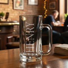 Personalised Engraved Named 540ml Beer Glass Mug Gift for Him