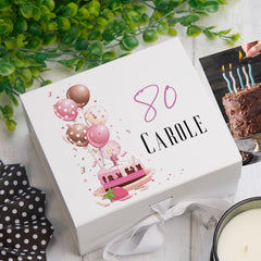 Personalised 80th Birthday Gifts For Her Keepsake Memory Box