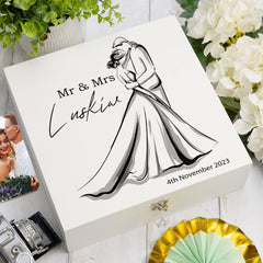 ukgiftstoreonline Personalised Wedding Gift Keepsake Memory Box Wedding Couple