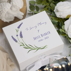 Personalised In Loving Memory Remembrance Keepsake Box Lavender design