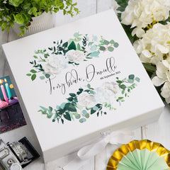 ukgiftstoreonline Personalised Any Title Flowers Keepsake Memory Box Gift