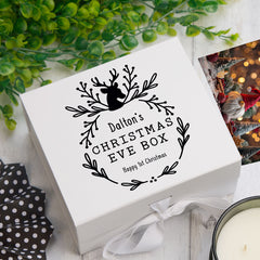 ukgiftstoreonline Personalised Christmas Eve Box With Reindeer Wreath Design
