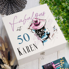 Personalised Fabulous at 18th, 21st, 30th, 40th, 50th, 60th Any Age Birthday Gift Keepsake Memory Box