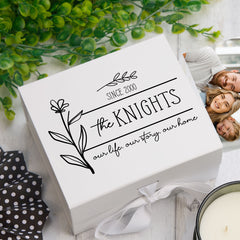 Personalised Our Story Our Life Family Sentiment Keepsake Memory Box.