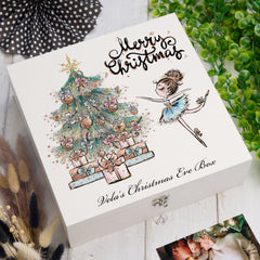 ukgiftstoreonline Personalised Girls Christmas Eve Box For Kids Keepsake Memory Box ukgiftstoreonline Wood Box Large