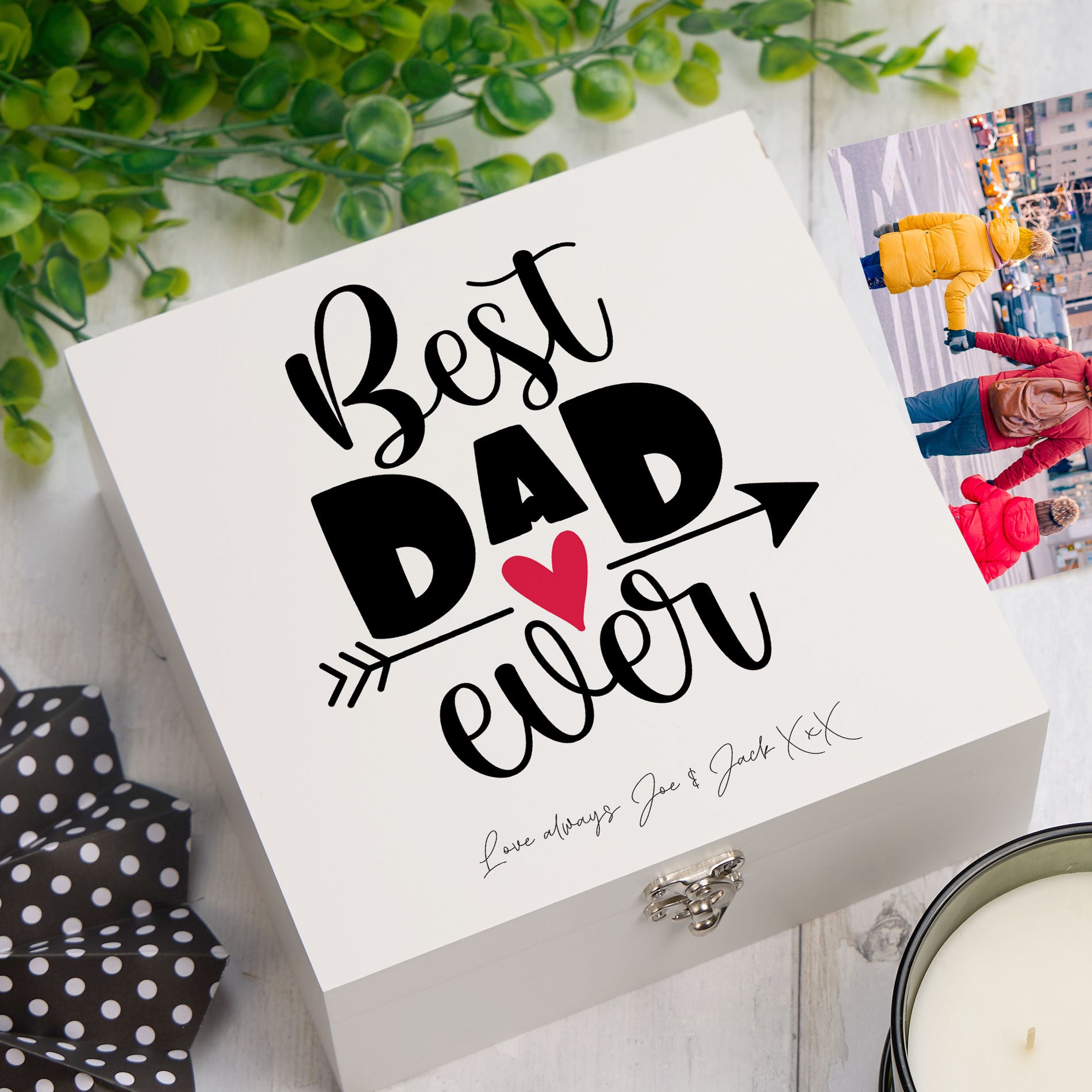 ukgiftstoreonline Personalised Best Dad Ever Keepsake Memory Gift Box