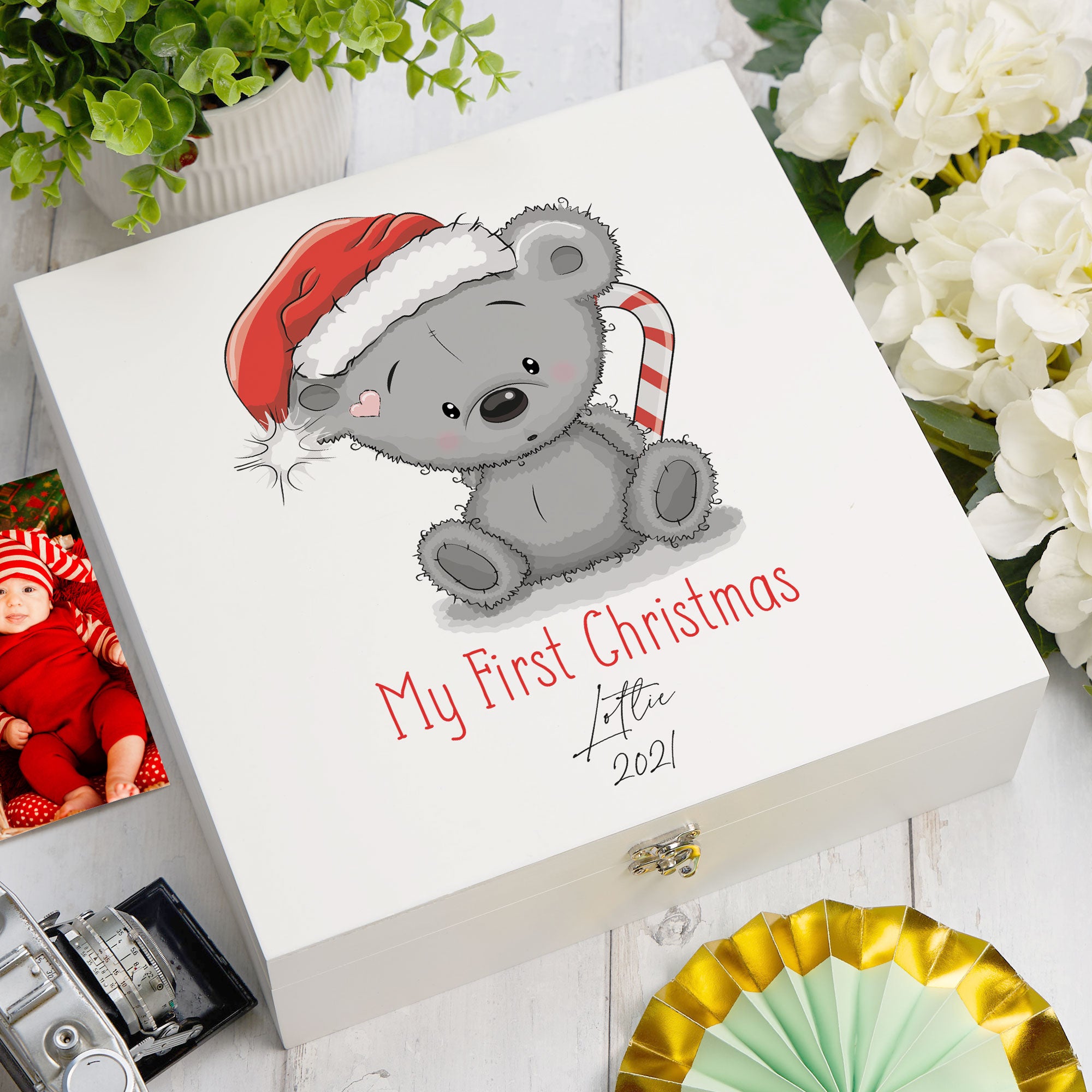 ukgiftstoreonline Personalised My First Christmas Keepsake Memory Box Gift Keepsake Memory Box ukgiftstoreonline Wood Box Large