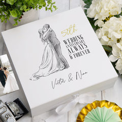 Personalised 50th Anniversary Keepsake Memory Box Married Couple Gift