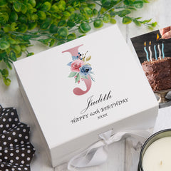 ukgiftstoreonline Personalised Pink Letter Monogram Keepsake Memory Box