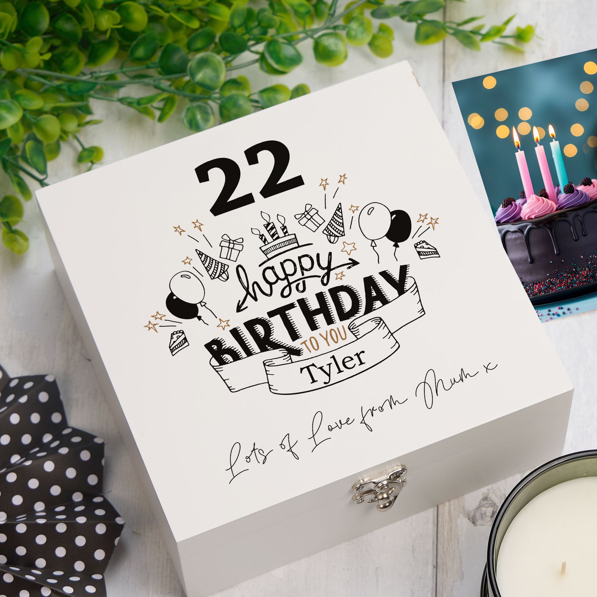 ukgiftstoreonline Personalised Any Age Happy Birthday Gift Keepsake Memory Box 18th, 21st, 30th, 40th, 50th