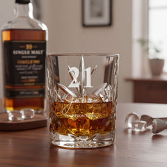 Engraved Personalised 21st Birthday Crystal Cut Whiskey Glass Personalised Whiskey Glass ukgiftstoreonline