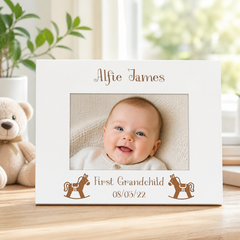 Personalised First Grandchild White Wooden Photo Frame Gift Family Photo frame ukgiftstoreonline
