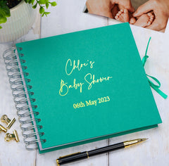 Personalised Baby Shower Multiple Colour Guest Book Scrapbook or Photo Album Foil Print Scrapbook ukgiftstoreonline