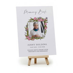 Personalised Funeral Condolence Sign For Guest Book With Easel A5